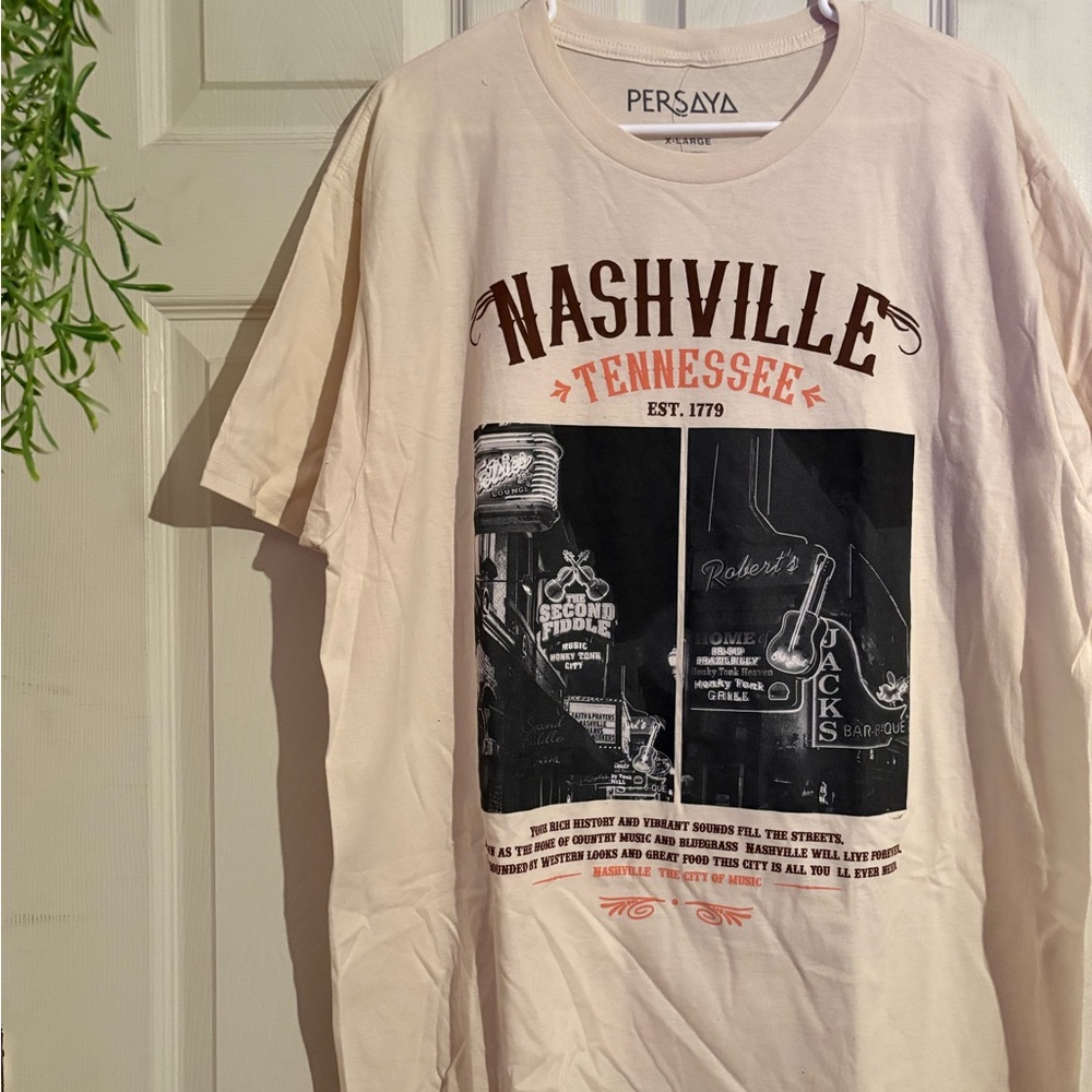 Persaya Beige Nashville Graphic T-Shirt